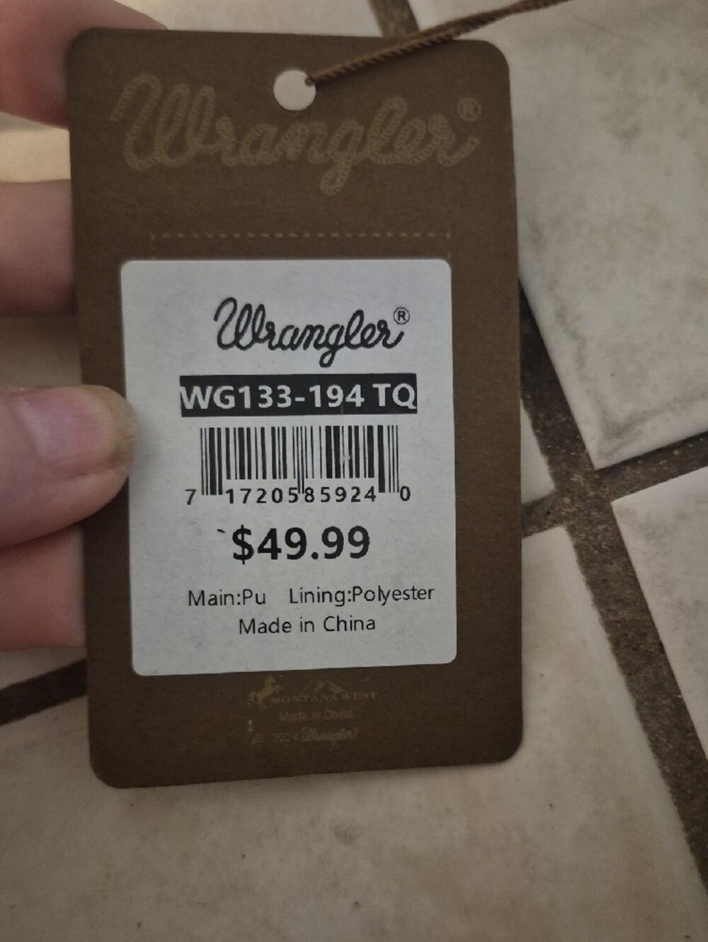 "Sale" NWT Wrangler Black & Blue Cowprint Belt Bag - Picture 5 of 5